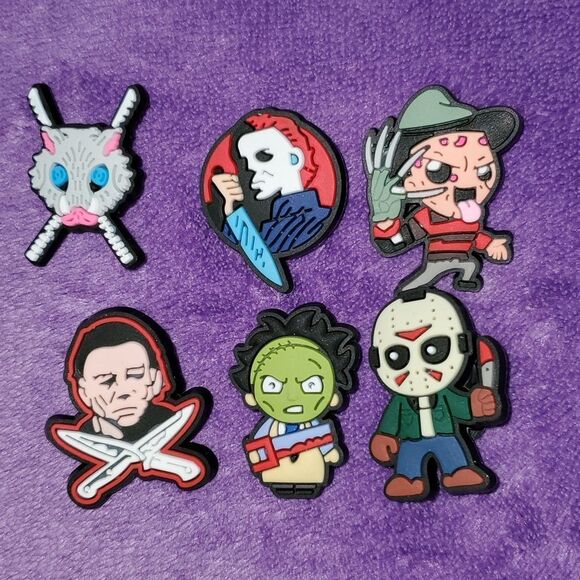 6 Horror Movie Murder Leatherface Jason Michael Myers Crocs‎ Jibbitz Shoe Charms - Picture 1 of 4